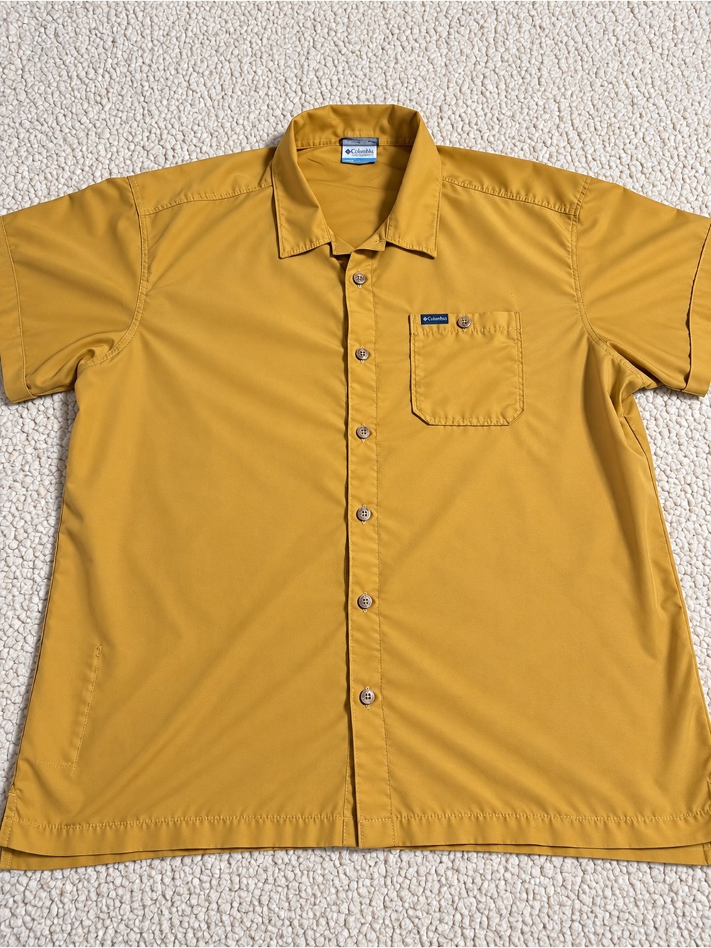 Columbia Men’s Short Sleeve Button-Up Shirt - Mustard